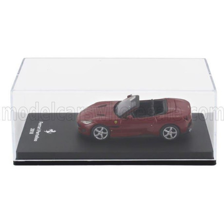 EDICOLA FERRARI PORTOFINO CABRIOLET OPEN 2018 - CON VETRINA - WITH SHOWCASE - ROSSO MUGELLO - DARK RED 1/64