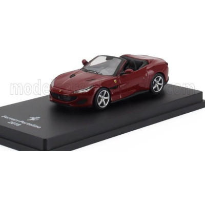 EDICOLA FERRARI PORTOFINO CABRIOLET OPEN 2018 - CON VETRINA - WITH SHOWCASE - ROSSO MUGELLO - DARK RED 1/64