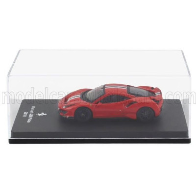 EDICOLA FERRARI 488 PISTA 2018 - CON VETRINA - WITH SHOWCASE - ROSSO CORSA 322 - RED 1/64