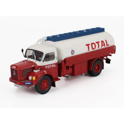 EDICOLA BERLIET GLR 8M2 TANKER TRUCK TOTAL FUEL 2-ASSI 1960 - RED WHITE BLUE 1/43