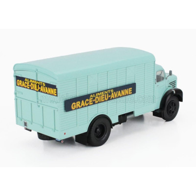 EDICOLA BERLIET GLR 8M2 TRUCK CASSONATO GRACE-DIEU-AVANNE ALIMENTS 2-ASSI 1960 - VERY LIGHT GREEN 1/43