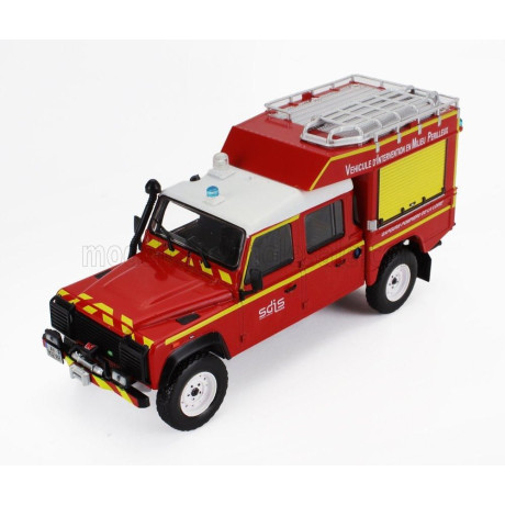 EDICOLA LAND ROVER DEFENDER 130 PICK-UP CLOSED SDIS VEHICULE D'INTERVENTION EN MILEU PERILLEUX DE LA LOIRE FIRE ENGINE 1986 - RE
