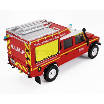 EDICOLA LAND ROVER DEFENDER 130 PICK-UP CLOSED SDIS VEHICULE D'INTERVENTION EN MILEU PERILLEUX DE LA LOIRE FIRE ENGINE 1986 - RE