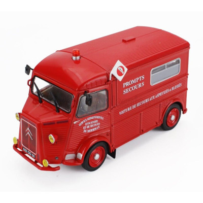 EDICOLA CITROEN TYPE H VAN VOITURE DE SECOURS AUX ASPHYXIES ET BLESSES FIRE ENGINE 1968 - RED 1/43