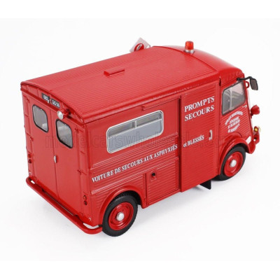 EDICOLA CITROEN TYPE H VAN VOITURE DE SECOURS AUX ASPHYXIES ET BLESSES FIRE ENGINE 1968 - RED 1/43