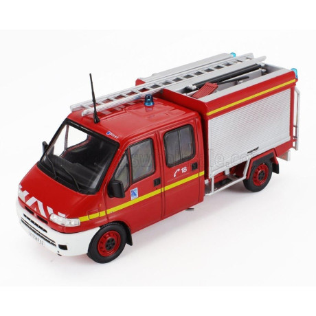 EDICOLA CITROEN JUMPER DOBLE CABINE CENTRE DE SECOURS DE L'AISNE FIRE ENGINE 2002 - RED WHITE SILVER 1/43