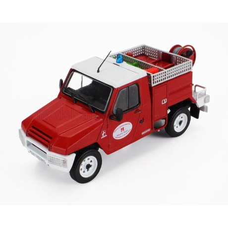 EDICOLA AUVERLAND DESAUTEL 4x4 SERVICE DEPARTEMENTAL D'INCENDIE ET DE SECOURS DES HAUTES ALPES FIRE ENGINE 1981 - RED WHITE 1/43
