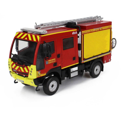 EDICOLA GALLIN AEBI MT 750 VPI TANKER TRUCK FIRE ENGINE MARINES MARSEILLE 2017 - RED YELLOW 1/43