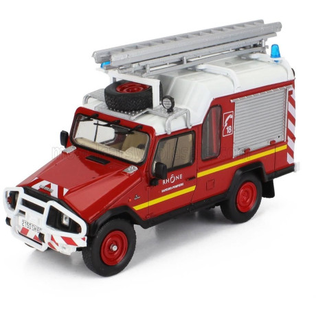 EDICOLA UMM ALTER 4x4 FIRE ENGINE RHONE 1989 - RED WHITE SILVER 1/43