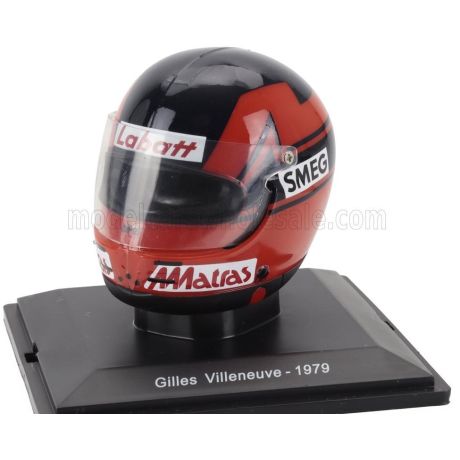 EDICOLA HELMET F1  CASCO HELMET GILLES VILLENEUVE 312T4 TEAM FERRARI SEASON 1979 - RED BLACK 1/5