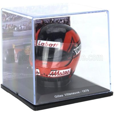 EDICOLA HELMET F1  CASCO HELMET GILLES VILLENEUVE 312T4 TEAM FERRARI SEASON 1979 - RED BLACK 1/5