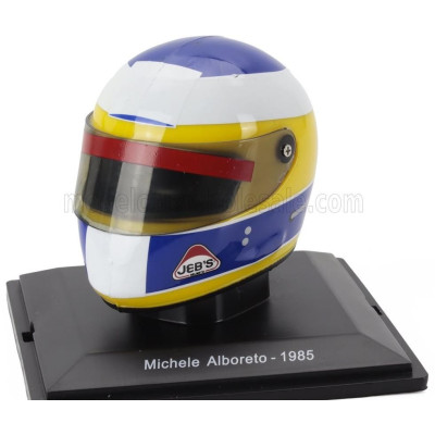 EDICOLA HELMET F1  CASCO HELMET MICHELE ALBORETO 156-85 TEAM FERRARI SEASON 1985 - YELLOW BLUE WHITE 1/5