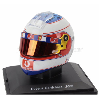 EDICOLA HELMET F1  CASCO HELMET RUBENS BARRICHELLO F2003-GA TEAM FERRARI SEASON 2003 - WHITE RED BLUE 1/5