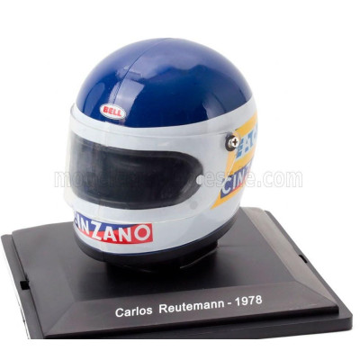 EDICOLA HELMET F1  CASCO HELMET CARLOS REUTEMANN 312 T3 TEAM FERRARI SEASON 1978 - WHITE YELLOW BLUE 1/5