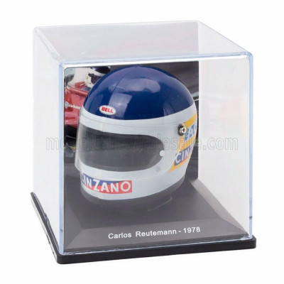 EDICOLA HELMET F1  CASCO HELMET CARLOS REUTEMANN 312 T3 TEAM FERRARI SEASON 1978 - WHITE YELLOW BLUE 1/5