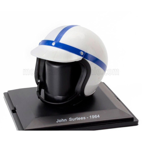 EDICOLA HELMET F1  CASCO HELMET JOHN SURTEES 158 TEAM FERRARI WORLD CHAMPION SEASON 1964 - WHITE BLUE 1/5
