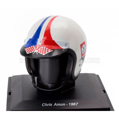 EDICOLA HELMET F1  CASCO HELMET CHRIS AMON TEAM FERRARI 312 F1-67 SEASON 1967 - WHITE 1/5