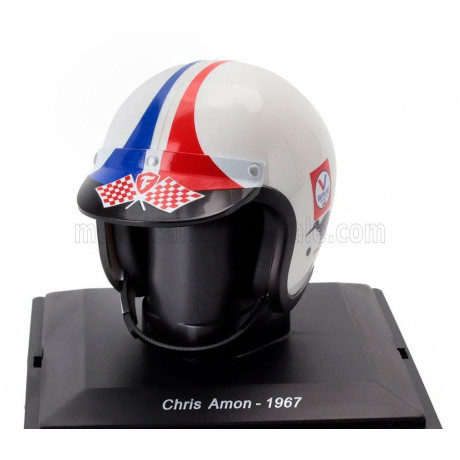 EDICOLA HELMET F1  CASCO HELMET CHRIS AMON TEAM FERRARI 312 F1-67 SEASON 1967 - WHITE 1/5
