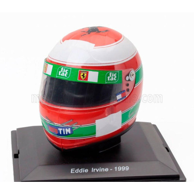 EDICOLA HELMET F1  CASCO HELMET EDDIE IRVINE F399 TEAM FERRARI SEASON 1999 - RED GREEN WHITE 1/5