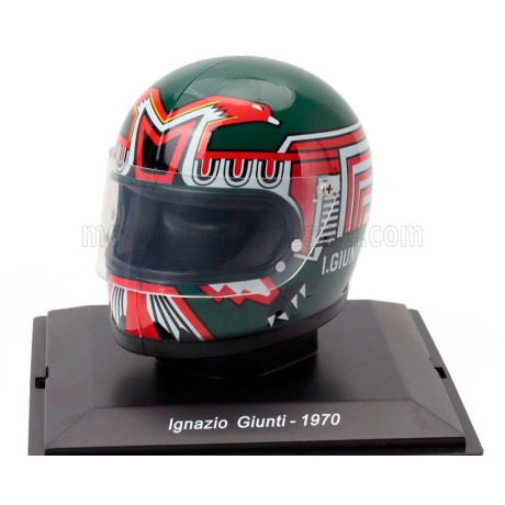 EDICOLA HELMET F1  CASCO HELMET IGNAZIO GIUNTI 312B TEAM FERRARI SEASON 1970 - DARK GREEN RED WHITE 1/5