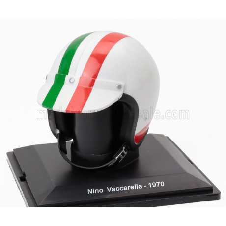 EDICOLA HELMET CASCO HELMET NINO VACCARELLA 512S TEAM SEFAC SPA FERRARI SEASON 1970 - WHITE RED 1/5