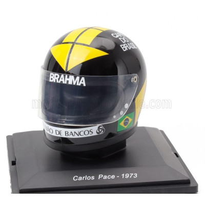 EDICOLA HELMET CASCO HELMET CARLOS PACE 312PB TEAM SEFAC SPA FERRARI SEASON 1973 - BLACK YELLOW 1/5
