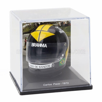 EDICOLA HELMET CASCO HELMET CARLOS PACE 312PB TEAM SEFAC SPA FERRARI SEASON 1973 - BLACK YELLOW 1/5