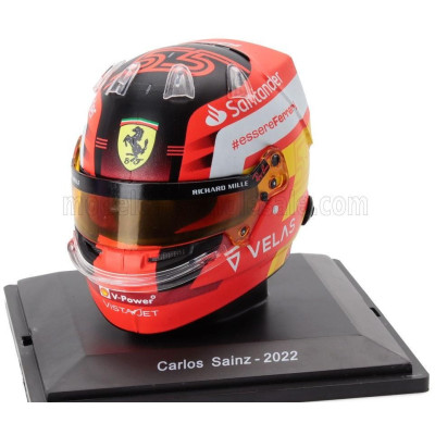 EDICOLA HELMET F1  CASCO HELMET CARLOS SAINZ F1-75 TEAM SCUDERIA FERRARI SEASON 2022 - RED YELLOW WHITE 1/5
