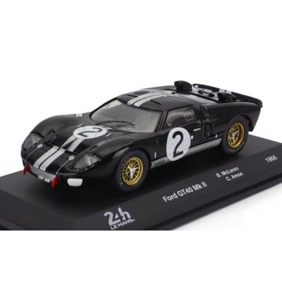 EDICOLA FORD USA GT40 MKII 7.0L V8 TEAM SHELBY AMERICAN INC. N 2 WINNER 24h LE MANS 1966 BRUCE McLAREN - CHRIS AMON - BLACK WHIT