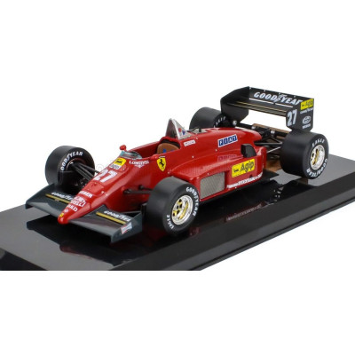 EDICOLA FERRARI F1  156-85 N 27 SEASON 1985 MICHELE ALBORETO - CON VETRINA - WITH SHOWCASE - RED BLACK 1/24