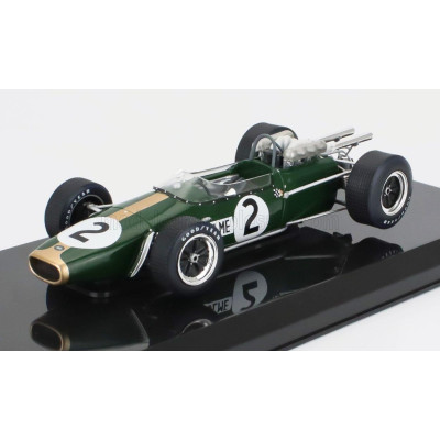 EDICOLA BRABHAM F1  BT24 REPCO BT24 N 2 WORLD CHAMPION SEASON 1967 DENIS HULME - CON VETRINA - WITH SHOWCASE - GREEN GOLD 1/24