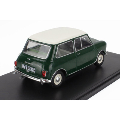 EDICOLA AUSTIN MINI COOPER S 1965 - CON VETRINA - WITH SHOWCASE - GREEN WHITE 1/24