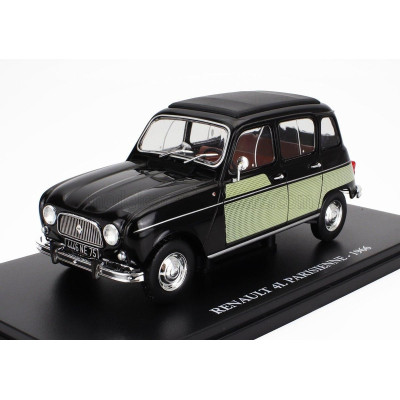 EDICOLA RENAULT R4L PARISIENNE 1966 - CON VETRINA - WITH SHOWCASE - BLACK GREEN 1/24