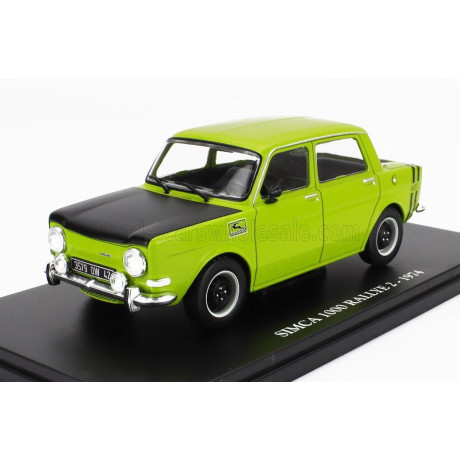 EDICOLA SIMCA 1000 RALLY 2 1974 - CON VETRINA - WITH SHOWCASE - GREEN BLACK 1/24