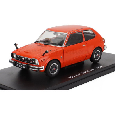 EDICOLA HONDA CIVIC RS 1974 - CON VETRINA - WITH SHOWCASE - ORANGE 1/24