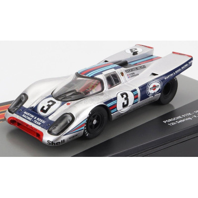EDICOLA PORSCHE 917K 4.9L TEAM MARTINI RACING N 3 WINNER 12h SEBRING 1971 VIC ELFORD - GERARD LARROUSSE - SILVER BLUE 1/43