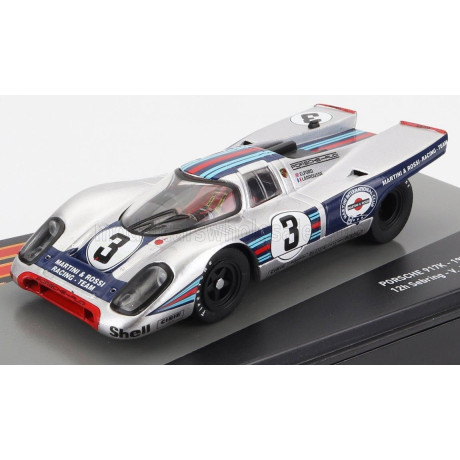 EDICOLA PORSCHE 917K 4.9L TEAM MARTINI RACING N 3 WINNER 12h SEBRING 1971 VIC ELFORD - GERARD LARROUSSE - SILVER BLUE 1/43