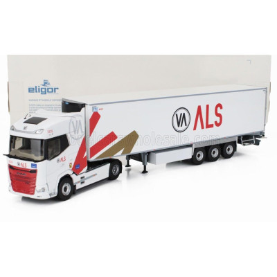 ELIGOR DAF XG TRUCK SEMI-FRIGO ALS TRANSPORTS 2021 - WHITE 1/43