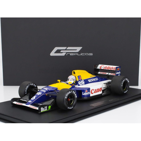 GP REPLICAS WILLIAMS F1  FW14B RENAULT N 6 2nd BRITISH GP (with pilot figure) 1992 RICARDO PATRESE - BLUE YELLOW WHITE 1/12