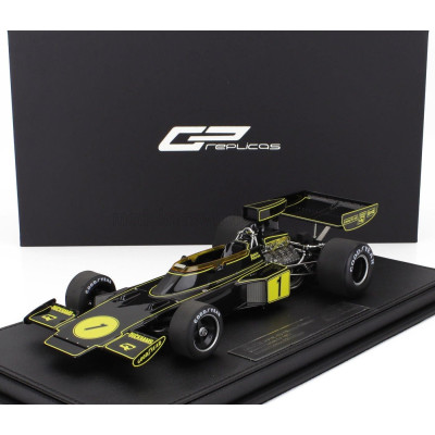 GP REPLICAS LOTUS F1  72E TEAM LOTUS JPS N 1 WINNER FRENCH GP 1974 RONNIE PETERSON - BLACK GOLD 1/18