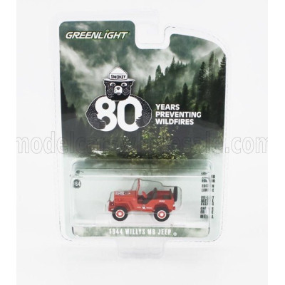 GREENLIGHT JEEP WILLYS MB OPEN 1944 - RED 1/64