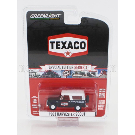 GREENLIGHT HARVESTER SCOUT TEXACO 1963 - BLACK WHITE 1/64