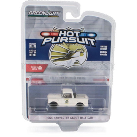 GREENLIGHT HARVESTER SCOUT HALF CALIFORNIA HIGHWAY PATROL 1964 - WHITE 1/64