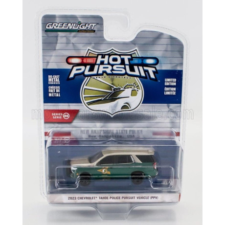 GREENLIGHT CHEVROLET TAHOE POLICE PERSUIT VEHICLE 2003 - GREEN SILVER 1/64