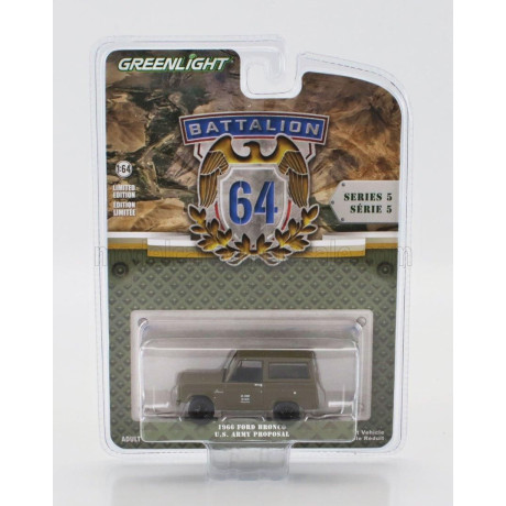 GREENLIGHT FORD USA BRONCO USA ARMY PROPOSAL 1966 - MILITARY GREEN 1/64