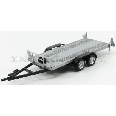 HONGWELL ACCESSORIES CARRELLO TRASPORTO AUTO 2-ASSI - CAR TRANSPORTER TRAILER - SILVER BLACK 1/43