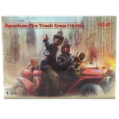 ICM MODEL FIGURES AMERICAN FIRE TRUCK CREW - VIGILI DEL FUOCO 1/24