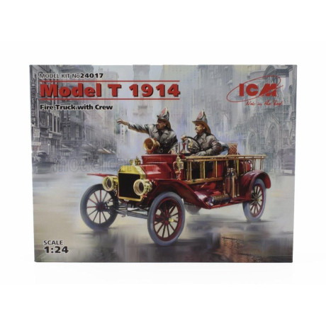 ICM MODEL FORD USA MODEL T FIRE TRUCK WITH CREW 1914 - VIGILI DEL FUOCO 1/24