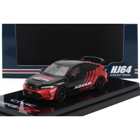 IGNITION MODEL HONDA CIVIC TYPE-R (FL5) ADVAN 2020 - BLACK RED 1/64