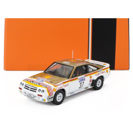 IXO MODELS OPEL MANTA 400 TEAM GM DEALER SPORT N 37 RALLY RAC LOMBARD 1984 BERTIE FISHER - AUSTIN FRAZER - WHITE RED YELLOW 1/43